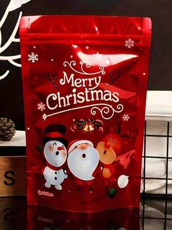 50/25/10/5pcs Red Christmas Gift Packs With Sealed Stamps - Design For Christmas Party Gifts, Presents And Decorations. Christmas Gift Packs, Christmas Gifts, Christmas Decorations, Family Gathering Packaging Bags, Gift Packaging Bags, Birthday Party Colors And Styles Are Random