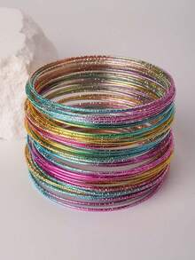 60pcs Vintage Coin Style Bangle Bracelets For Women