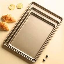 1个不粘碳钢烤盘，商用饼干烤盘，长方形烤盘，适用于蛋糕、糕点、面包 - 耐用且易于清洁 - 彩色 - 查看 6