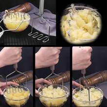 Machacador de Patatas Aplastador de Patatas de Acero inoxidable Trituradora de Patata para Hacer Puré De Patatas Caseras  ✅ Entrega de 1-3 días - Plateado - Ver 4