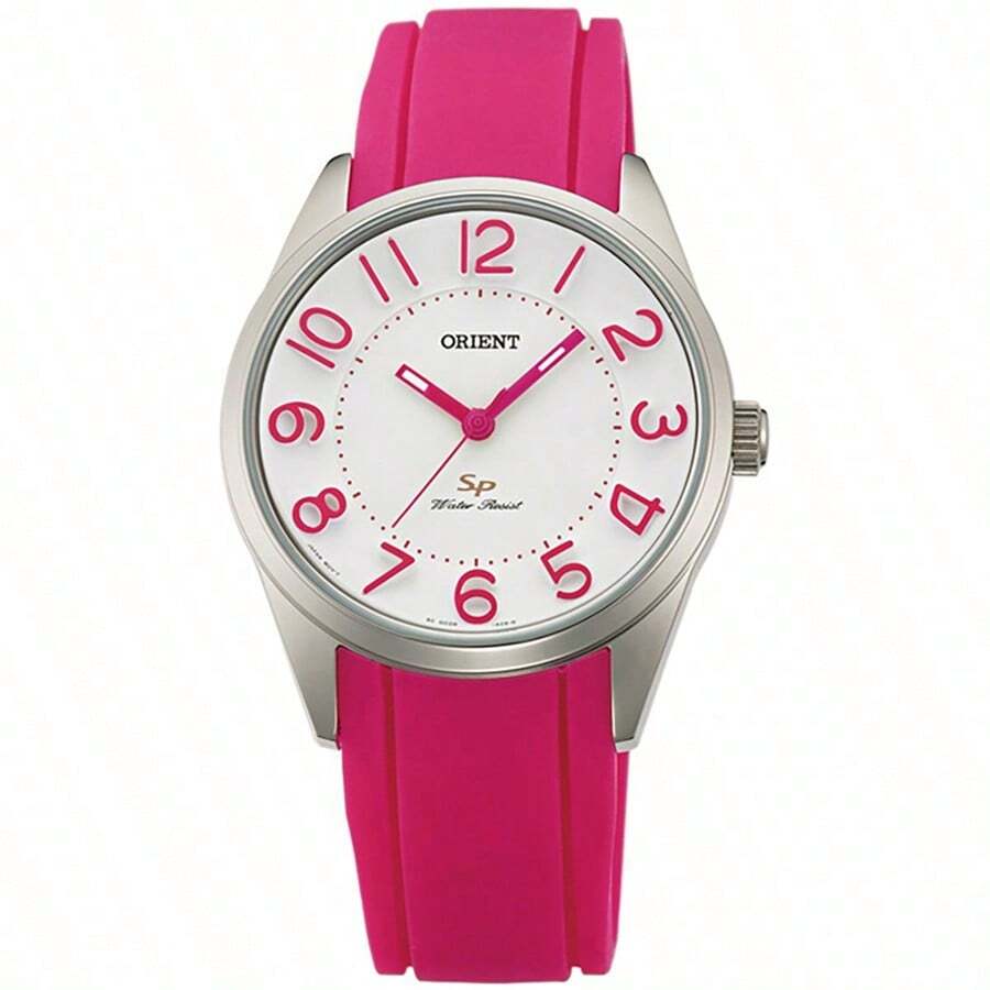 Orient Orient Women Quartz Watch, Analog Display And Rubber Strap FQC0R009W0