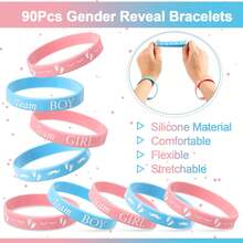 20/40pcs Gender Reveal Bracelets, Team Boy Silicone Wristbands And Team Girl Rubber Bracelets, For Gender Reveal Party, Pregnancy Announcement, Invitations, Gender Reveal Games, Balloon Box Decorations