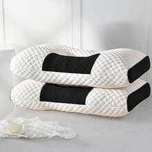 1/2pcs Pillows, Bedding, Bed Pillows, Soft And Comfortable Bedding For Bedroom, Christmas Decorations, 3D Knitted Cotton Massage Pillows, Suitable For Cervical Spine-Adult Sleep Health Care| Shoulder Pain Pillow For All Sleeping Positions, Halloween Decor, Room Decor, Halloween, Help Sleep And Protect The Neck Pillows, Honeycomb Shape Massage Pillows, Washable Pillows Core, Halloween Gift, Dorm Room Essentials College, Suitable For Home Bed, Sofa, Living Room, Bedroom - 白色黑邊 - 查看 8