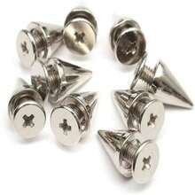 50/100/200pcs Punk Rivets, Cool Clothing, Bag, Hat DIY Crafting Cone Studs, Punk Style Rivet Accessories Screw Seats, Suitable For DIY Leather Crafts - 7mmx9.5mm Bullet Cone Studs And Metal Rivets - Multicolor - View 3