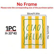 1pc Ciao Bella Poster Decoration, Wall Art, Girly Room Decor, Cute Wall Art, Pink Retro Poster, Wall Decoration Poster, Wall Canvas Decoration, Ideal Gift For Bedroom Living Room