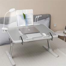 Ergonomic Lap Desk With 5-Level Height Adjustment, 56cm Bed Study Table For Spine Comfort, Foldable Density Board Workstation For Adults/Students - Bạc - Xem 6