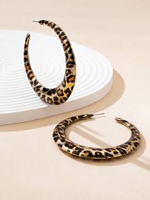 1 par de pendientes de aro geométricos asimétricos y sobredimensionados, vintage y exagerados de alta gama