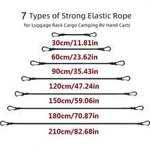 LOTANK Dây thun latex 30cm-210cm, dây thừng ngoài trời di động, dây buộc xe máy, dây buộc hành lý xe đạp, dây buộc hàng hóa xe đẩy em bé - Nhiều màu - Xem 7