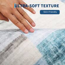 Modern Home Decor Patchwork Living Room Area Rug Stain Resistant Non Slip Hallway Runner Rug Printed Thin Low Pile Mat Throw Rug Washable Bordered Carpet Easy To Clean Soft Non Shedding Floorcover For Dinning Room Kitchen Laundry Bathroom Bedroom - Chromatic - View 5