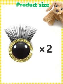 48 chiếc mắt an toàn 14mm bằng nhựa lấp lánh kèm lông mi và vòng đệm cho Amigurumi 7 màu mắt móc thủ công dùng để làm búp bê nhồi bông rối DIY - Nhiều màu - Xem 17