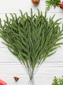 30/10/5 件人造松针树枝 DIY 礼品装饰绿植松针，假绿叶松针适用于 DIY 花环圣诞装饰和家庭花园装饰 - 綠色 - 查看 13