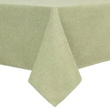 Faux Linen Rectangle Tablecloth - Wrinkle And Stain Resistant Washable Table Cloth For Kitchen Dining Room Holiday Table Cover For Dinner, Green, 60 X 84 Inch - Green84x60Rectangular - View 1