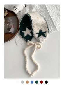 1 件女士条纹针织围脖，时尚头带，耳罩，秋冬百搭配饰