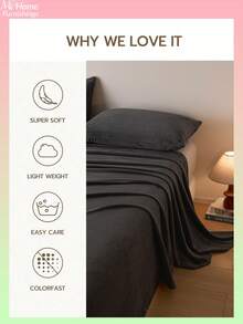 1pc Crystal Velvet Solid Color Flat Sheet, Bedding, Soft & Skin-Friendly, Multiple Colors Available, Simple & Fashionable Home Decor, Suitable For Men, Women, Dorm, Bedroom, Soft & Comfortable Bedding, Machine Washable, Simple & Casual Daily Use, Available In Twin, Full, Queen, King Sizes - Multicolor - View 5