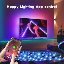 LQHZMYY 60pcs/M RGB IC (WS2812) LED Pixel Lights, USB Smart LED Strip, APP Control, Music Sync Color Changing LED Tape, Applicable For Gaming Room Lighting, 5V USB TV LED Backlight, Double-Sided Adhesive, Suitable For Computer, Bedroom, Gaming Display, Home Decor, Living Room, Wedding, Camping, Party, Birthday And Christmas - RGB Lighting - View 4