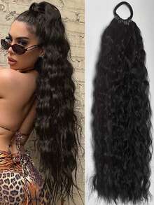 Long Synthetic Straight Hair Ponytail Extension With Volume Hair Ties Ponytail Holders Hair Elastics Hair Rubber Bands Scrunchies Hair Rope Elastic Hair Tie, Hair Bobbles Hair Accessories Head Accessories - Multicolor - View 11