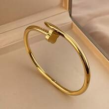 18K Gold Plated Stainless Steel Four-Leaf Clover Bracelet, Suitable For Women's Party, Daily Wear, European & American Style, Personalized, Luxury Cubic Zirconia Bangle, Wedding Jewelry Set, Gift For Girls, Women, Relatives, Friends, Beautiful Wedding, Birthday, Valentine's Day