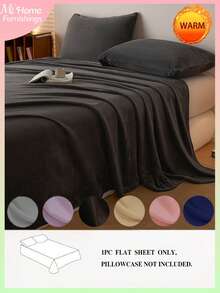 1pc Crystal Velvet Solid Color Flat Sheet, Bedding, Soft & Skin-Friendly, Multiple Colors Available, Simple & Fashionable Home Decor, Suitable For Men, Women, Dorm, Bedroom, Soft & Comfortable Bedding, Machine Washable, Simple & Casual Daily Use, Available In Twin, Full, Queen, King Sizes - Multicolor - View 7