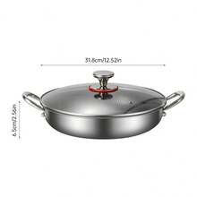 High Quality Stainless Steel Wok, Non-Stick Pan With Glass Lid, Flat Bottom Pan, 3-Ply Stainless Steel, 304 Stainless Steel