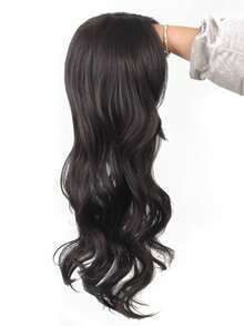 22 英寸合成假发中分刘海顶饰女士隐形无缝头发波浪长卷发八字刘海头顶自然隐形替换遮盖白发 360° 遮盖顶饰 - 彩色 - 查看 5