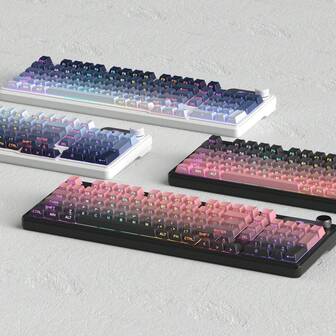 Teclado de juego inalámbrico MageGee GK960, 2.4G/Bluetooth/con teclas grabadas lateralmente, 98 teclas con teclas de pudín RGB con cable, teclado de oficina silencioso para tableta y jugadores