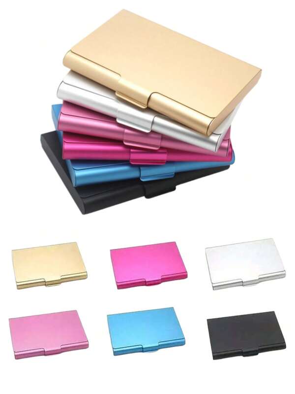 1 boîte de cartes de visite créative, boîte de cartes de visite en alliage d'aluminium, porte-cartes de visite, porte-cartes de visite, porte-cartes de visite, rangement de cartes, rangement de cartes de visite, étui pour cartes de crédit, portefeuille, boîte de rangement pour la maison, fournitures de bureau et rangement de bureau.