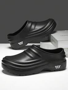 1 Pair Extra Large Size Men's Waterproof, Anti-Slip, Oil-Resistant, Durable Work Shoes For Kitchen, Chef, Hotel, Food Factory - Black - View 10