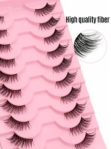 7-10-14-20 pares de pestañas naturales para gatos, pestañas set de pestañas, pestañas postizas, pestañas cómicas, pestañas transparentes y esponjosas, pestañas postizas, pestañas falsas, pestañas esponjosas, grupos de pestañas postizas, pestañas de visón, kits de pestañas kit de extensiones, pestañas esponjosas, pestañas puntiagudas - Negro - Ver 8