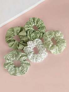 5pcs/Set Cute Scrunchies Hair Ties, Minimalist Stylish Hair Bands For Women ,Scrunchy Hair Ties