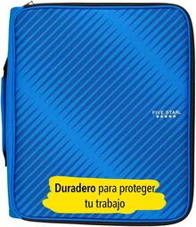 Five Carpeta con Cierre de 5cm (2) 3 arillos, carpeta de archivo expandible de 6 bolsillos, hasta 880 hojas.Azul 72534 - Azul - Ver 6