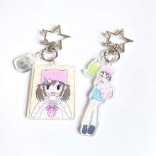 1pc Original Acrylic Keychain Pendant, Cute Cartoon Rabbit Charm, Y2K Retro School Girl Style, Casual Street Fashion, Suitable For Backpack, Phone, Party, School, For Girlfriend Christmas Gift Ideas Bag Accessories Lanyards With Id Holder Car Accessories Bag Charms