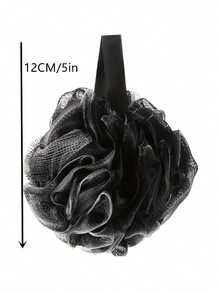 1pc/2pcs Charcoal PE Net Bath Sponge, Super Soft Lather Shower Loofah, Durable Non-Shedding Mesh Material For Rich Foam And Deep Cleansing