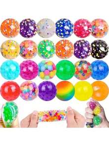 3pcs/12pcs/24pcs Stress Relief Squeeze Grape Ball Toys, Fun Squeeze Toys, Fidget Toys, Children Toys, Inexpensive Reward Small Items, Multi-Piece Toys - Multicolor - View 11