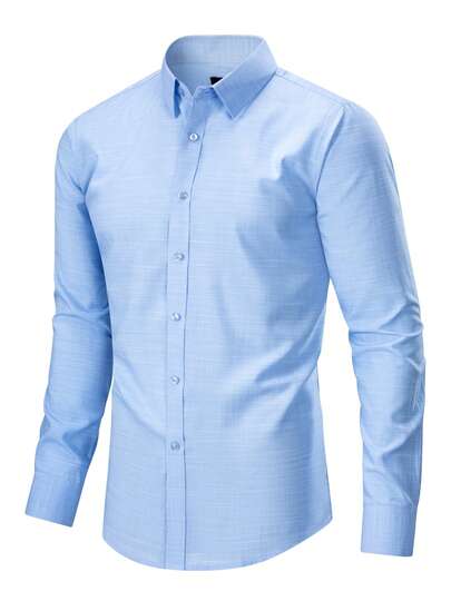 Rand paul Camisa Social Masculina Slim Fit Manga Longa Listrada em Linho Slub Casual Elegante de Alta Qualidade