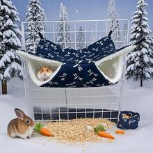 Small Animal Hideaway& Hammock, Cozy House With Roof For Small Pets To Sleep And Hide - Washable Pet Cave& Hideout Corner, Hanging Hammock Hideout Bed, Cage Accessories For Guinea, Hamster, Rat, Glider, Squirrel, Ferret, Kitten, Squirrel, Chinchilla