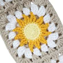 Handmade Crochet White  Moon And Sun Car Steering Wheel Covers Universal 14-15 Inch For Women And Men
