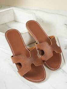Wide Fit Fairy Style Flat Open Toe Sandals For Women, Summer 2025, Gorgeous Flat, Comfortable & Extra Wide Fit Ladies Sandals - Brown - View 5
