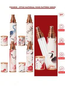 10ml Bottiglia di profumo portatile di alta qualità, stampata con motivo fenice su pelle e vetro, aspetto di lusso, piccola bottiglia per profumo e spray idratante