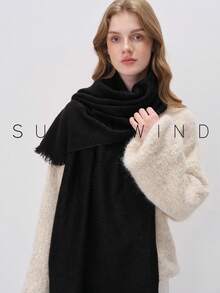 1pc Elegant Solid Color Soft & Skin-Friendly Versatile Scarf - Black - View 12