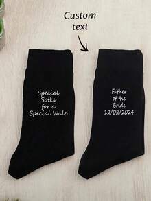 Personalized Custom Black Socks Special Socks For A Special Walk Socks Groom To Be Wedding Day Engagement Decoration Bachelor Party Bach Weekend Dad Gift Present,School Supplies,Back To School - Multicolor - View 1