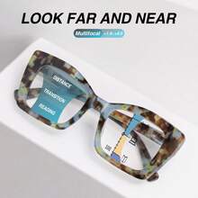 2 Stücke modische Blumen Mehrstärken-Lesebrille, hochwertige federbelastete Mehrstärken-Linse, vintage elegante Unisex Gleitsichtbrille