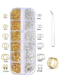 终极珠宝制作用品套件 - 包括钳子、铜环、不锈钢镊子、龙虾扣和更多基本工具，用于制作独特的项链、手镯和配饰 - 彩色 - 查看 12