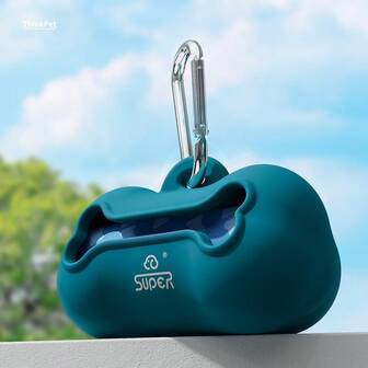 1 Pc Dog Feces Bag, Silicone Dog Feces Bag Holder, Portable Feces Collecto, Silicone Dog Poop Bag Holder, & 3 Roll(60Pcs) Dog Waste Bags Bone Shaped Dispenser With Carabiner Clip & Waste Bags Random Color Bags