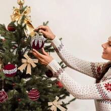 12 6cm Christmas Ball Decorations Christmas Tree Party Decorations New Year Christmas Pendants Silk Velvet Balls 2026 Home Decor Christmas Decorations Room Decor Winter Christmas Decorations Home Christmas Gifts Christmas Decor - Multicolor - View 9