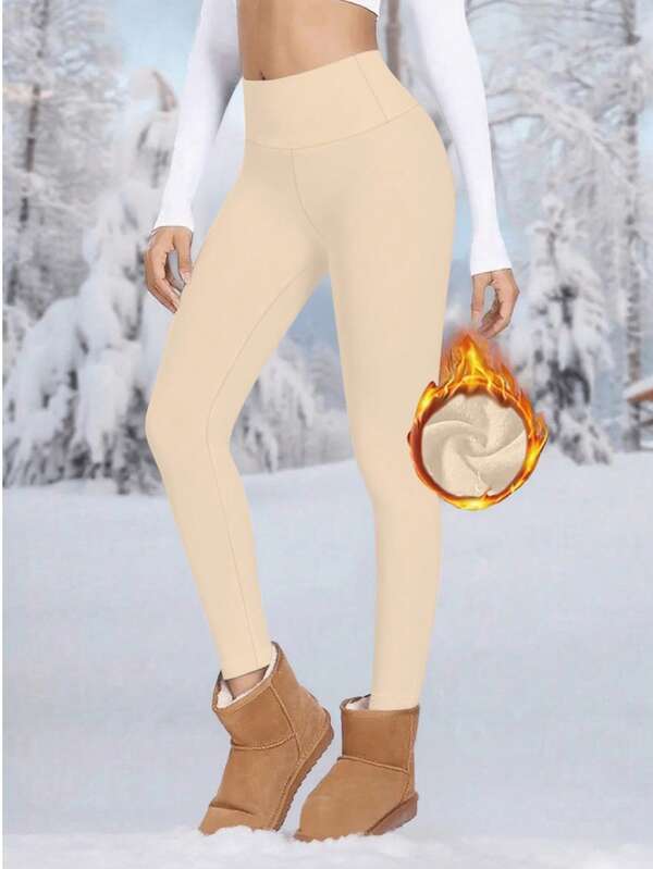 Mallas térmicas de cintura alta para mujer, pantalones ajustados gruesos y cálidos para deportes de invierno, pantalones de yoga suaves, ropa de mujer