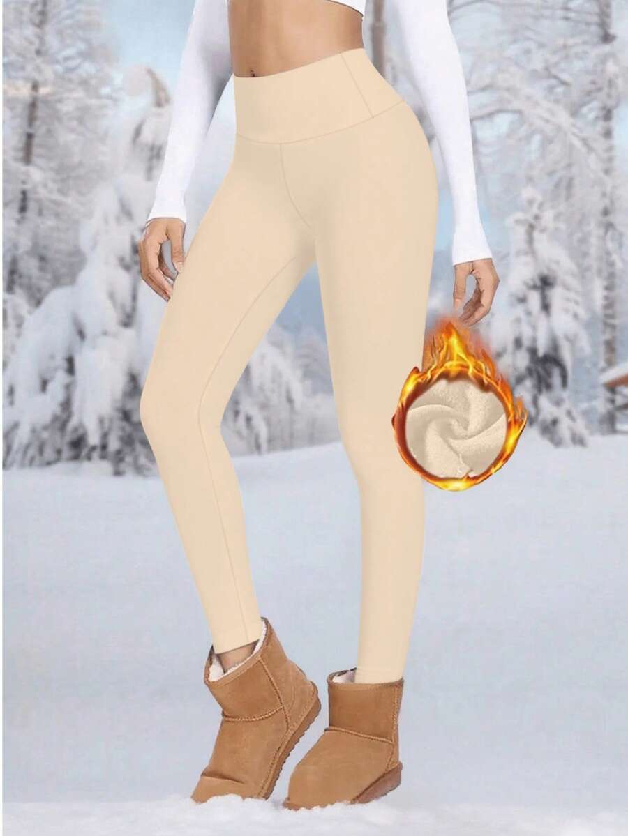 女士高腰保暖紧身裤，加厚保暖紧身裤，适合冬季运动，柔软瑜伽裤，女装