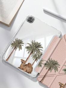 1 pieza Funda protectora de cristal transparente de acrílico con diseño de camello y palmera, función de activación/suspensión a prueba de golpes, adecuada para iPad (A16) de 11.a generación de 11 pulgadas (modelo 2025) e iPad de 9.a/8.a/7.a generación de 10.2 pulgadas, plegable 3+Y anti-doblado, ranura integrada para lápiz, protección diaria perfecta - Multicolor - Ver 4