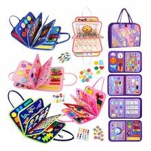 婴儿翻转学习板，感官发展活动板，多功能触觉玩具，可拆卸婴儿忙碌板，拼图学习玩具，培养认知能力 - 彩色 - 查看 1