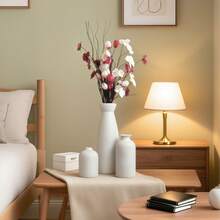 白色花瓶，简约现代家居装饰，藤编花瓶，适用于餐桌、书架、门廊等，木质风格，波西米亚风花盆，简约装饰配件，现代家居装饰，适合客厅和卧室，可作中心摆件，母亲节礼物，毕业礼物，婚礼装饰 - 彩色 - 查看 10