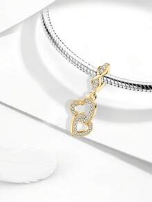 1 PC Fashionable 925 Sterling Silver Infinite Love Clasp Beads Pendant Charm Pendant Ball Suitable For Bracelets DIY Women's Jewelry - Gold - View 8